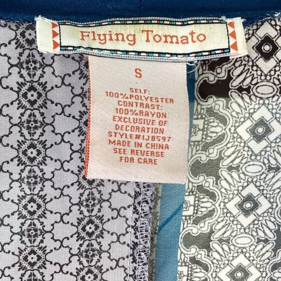 Flying Tomato Kimono Duster Women S Multicolor Aztec Western Fringe Boho Coverup - Picture 7 of 7